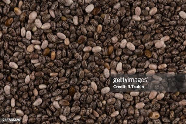 top view on chia seeds - chia seed oil stock pictures, royalty-free photos & images