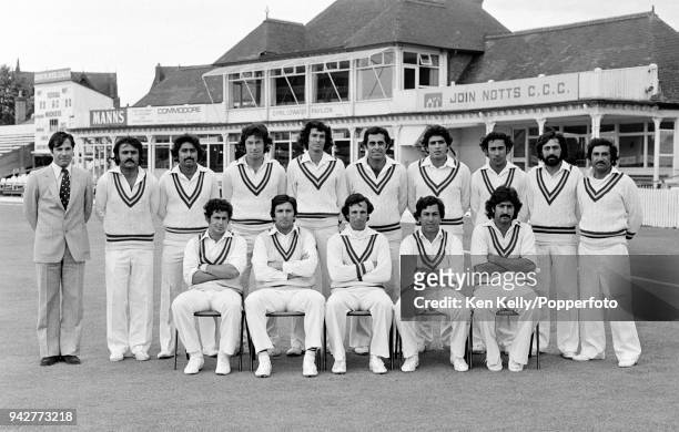 The Pakistan cricket team during the Prudential World Cup match between Australia and Pakistan at Trent Bridge, Nottingham, 14th June 1979. Players...