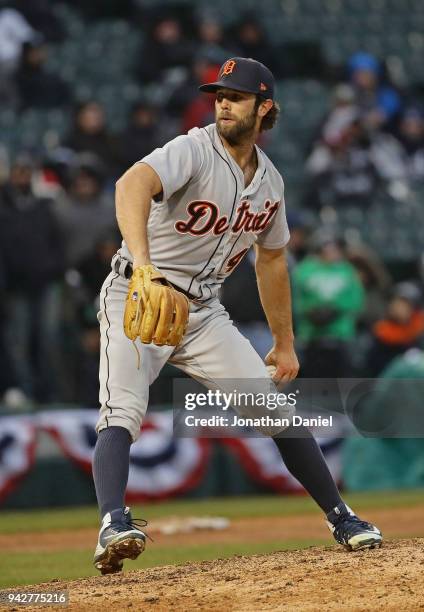 Daniel Norris of the Detroit Tigers pitches against the Chicago White Sox during the Opening Day home game at Guaranteed Rate Field on April 5, 2018...