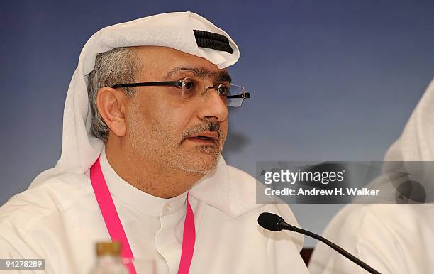 Artistic Director of DIFF Masoud Amralla Al Ali attends the "City of Life" press conference during day three of the 6th Annual Dubai International...