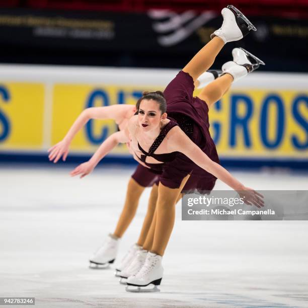 Team Nexxice representing Canada performs during the ISU World Synchronized Skating Championships at the Ericson Globe Arena on April 6, 2018 in...