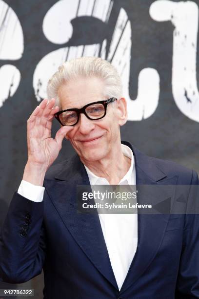 David Cronenberg attends photocall of "Tribute to David Cronenberg" during 10th Beaune International Thriller Film Festival on April 6, 2018 in...