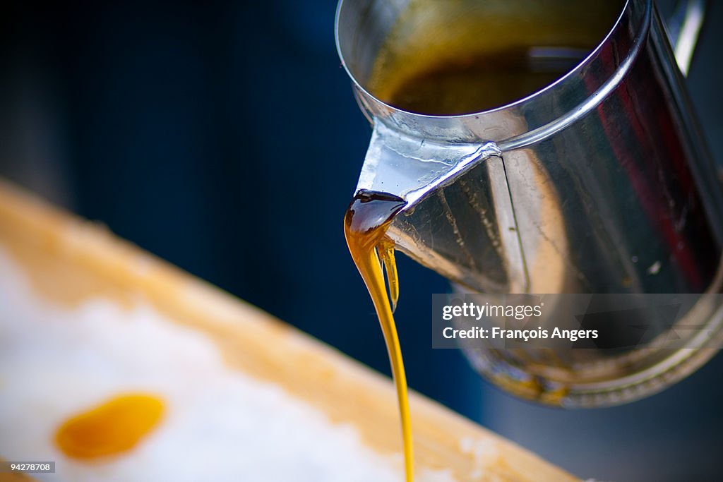 Maple syrup on ice