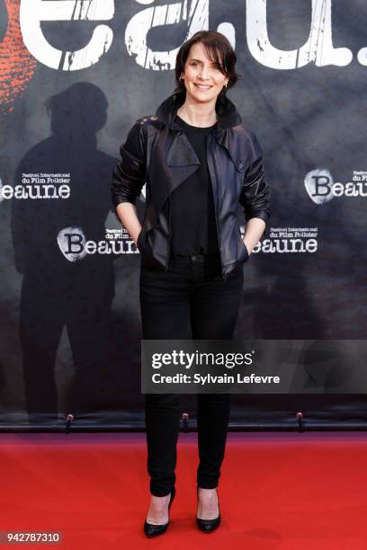 Geraldine Pailhas attends a photocall for "Tribute to David Cronenberg" during 10th Beaune International Thriller Film Festival on April 6, 2018 in...