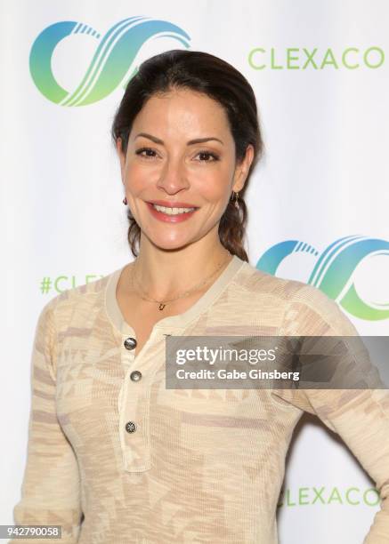 Actress Emmanuelle Vaugier attends the ClexaCon 2018 convention at the Tropicana Las Vegas on April 6, 2018 in Las Vegas, Nevada.