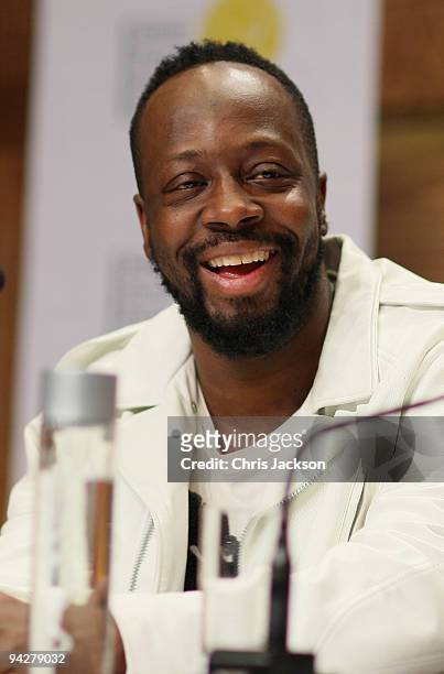Singer Wyclef Jean attends a press conference for the Nobel Peace Prize Concert at the Radisson Hotel on December 11, 2009 in Oslo, Norway. Tonight's...