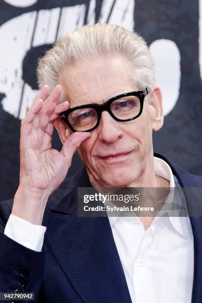 David Cronenberg attends photocall of "Tribute to David Cronenberg" during 10th Beaune International Thriller Film Festival on April 6, 2018 in...