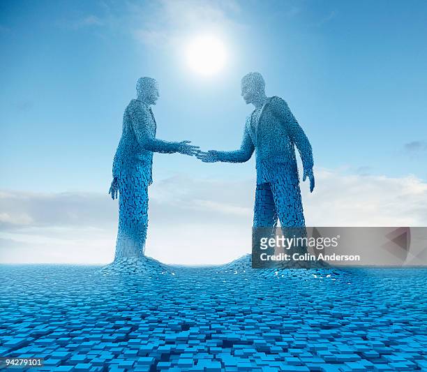 virtual handshake - virtual handshake stock pictures, royalty-free photos & images