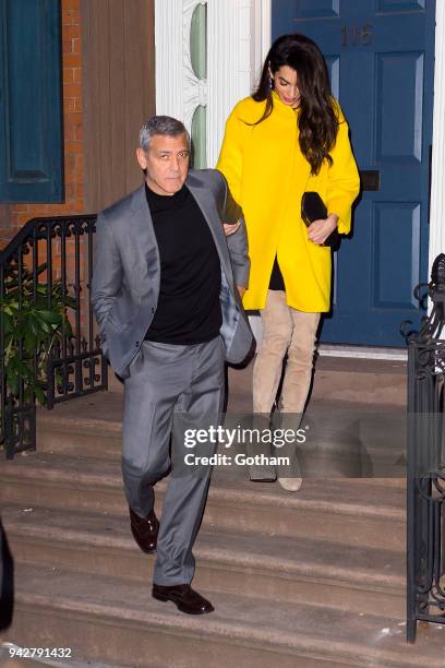 George Clooney and Amal Clooney are seen in SoHo on April 6, 2018 in New York City.