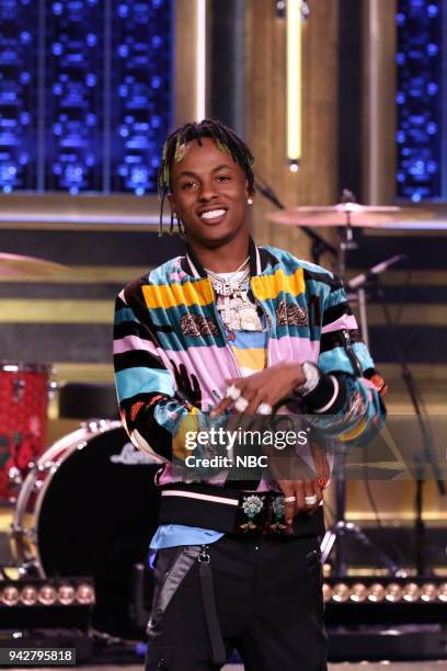 Episode 0845 -- Pictured: Rich the Kid performs with The Roots on April 6, 2018 --