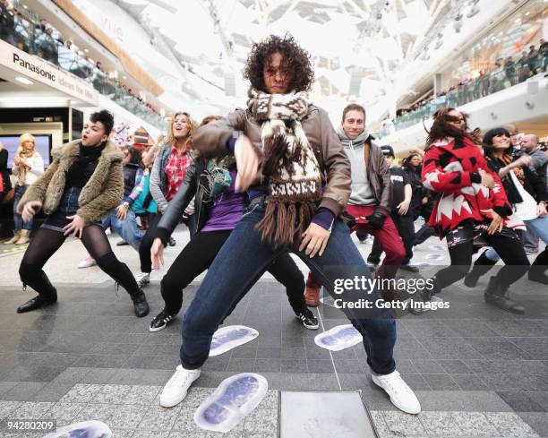 Mob of dancers, including Street Dance group 'Diversity' give shoppers an early Christmas present with an impromptu performance as part of a "Flash...
