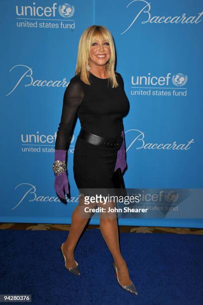 Actress Suzanne Somers arrives at the UNICEF Ball held at the Beverly Wilshire Hotel on December 10, 2009 in Beverly Hills, California.