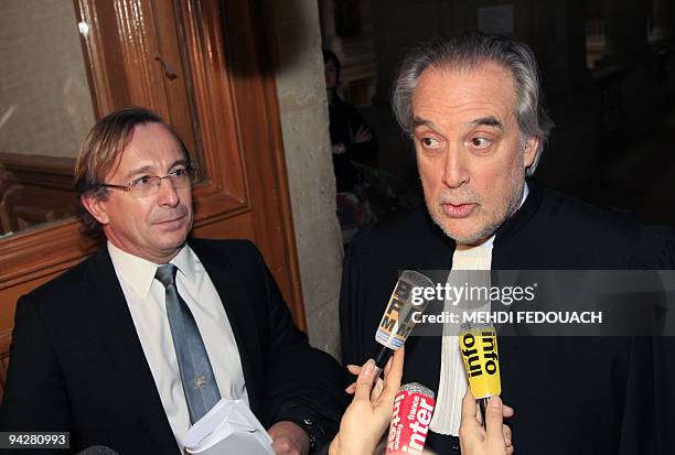 French Bruno Pavlovsky , in charge of fashion department in French fashion giant Chanel, listens to his lawyer Gerard Delile, who answers to...