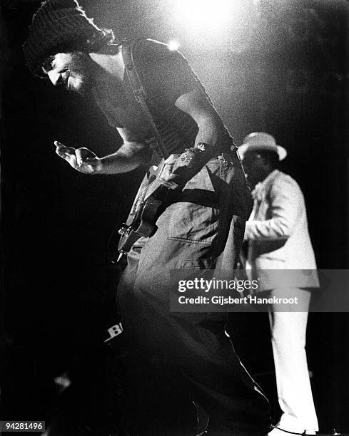 Bruce Springsteen performs live on stage with Clarence Clemons at RAI Congres Hall in Amsterdam, Holland on November 23 1975 during his Born To Run...