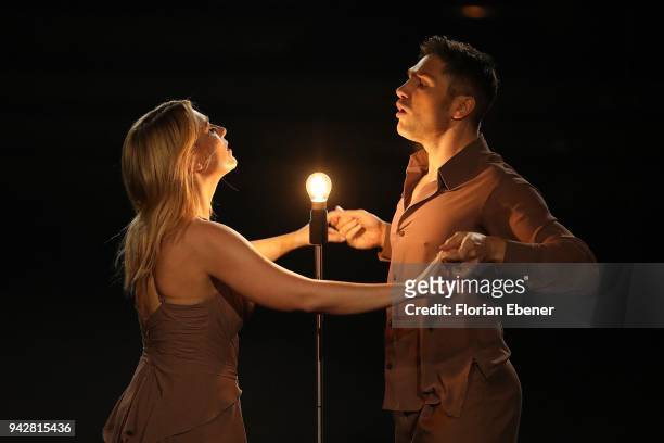 Iris Mareike Steen and Christian Polanc perform on stage during the 3rd show of the 11th season of the television competition 'Let's Dance' on April...