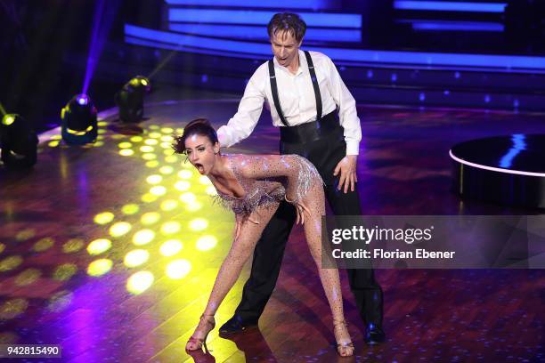 Ingolf Lueck and Ekaterina Leonova perform on stage during the 3rd show of the 11th season of the television competition 'Let's Dance' on April 6,...