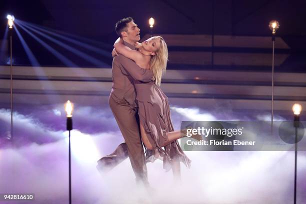 Iris Mareike Steen and Christian Polanc perform on stage during the 3rd show of the 11th season of the television competition 'Let's Dance' on April...