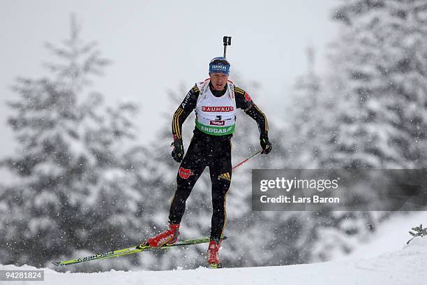 Andreas Birnbacher of Germany competes during the Men's 10 km Sprint in the IBU Biathlon World Cup on December 11, 2009 in Hochfilzen, Austria.