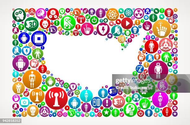 us map robots and robotics vector icon pattern - exoskeleton stock illustrations