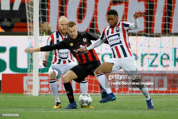 Giliano Wijnaldum of Willem II, Mike van Duinen of Excelsior during the Dutch Eredivisie match between Excelsior v Willem II at the Van Donge & De...