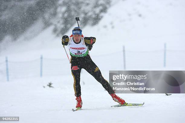 Andreas Birnbacher of Germany competes in the men's 10km sprint on December 11, 2009 in Hochfilzen, Austria.