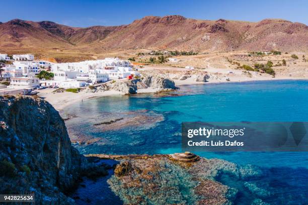 isleta del moro in cabo de gata. - andalucia beach stock pictures, royalty-free photos & images