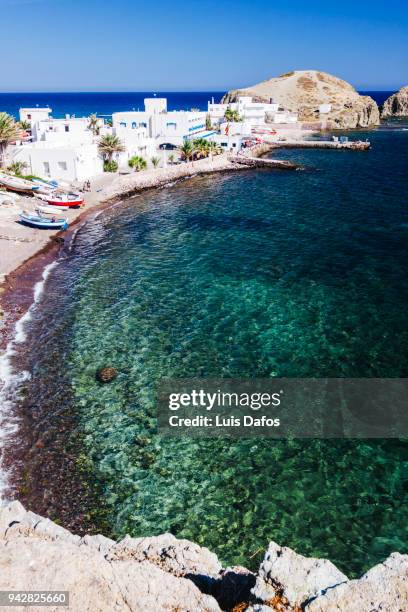 isleta del moro in cabo de gata. - cabo de gata stock pictures, royalty-free photos & images