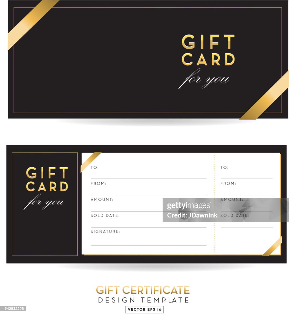 Gouden Glitter cadeaubon ontwerp achtergrond