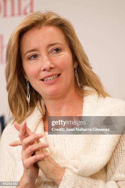 Emma Thompson attends 'The Journey' exhibition in The Retiro park on December 11, 2009 in Madrid, Spain.