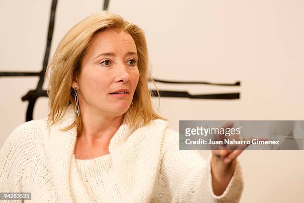 Emma Thompson attends 'The Journey' exhibition in The Retiro park on December 11, 2009 in Madrid, Spain.