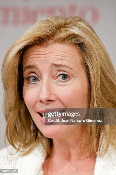 Emma Thompson attends 'The Journey' exhibition in The Retiro park on December 11, 2009 in Madrid, Spain.