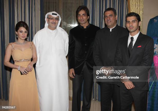 Minissha Lamba, Artistic Director of DIFF Masoud Amralla Al Ali, Sonu Sood, Boman Irani and Sammir Dattani attend the "City of Life" premiere during...