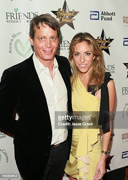Matthew Mellon and Nicole Hanley arrive at the Friends Without Borders First Annual Los Angeles Gala at The Roosevelt Hotel on December 10, 2009 in...