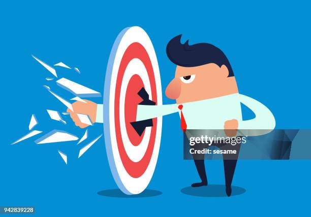 businessman destroyed the target - squash sport stock illustrations