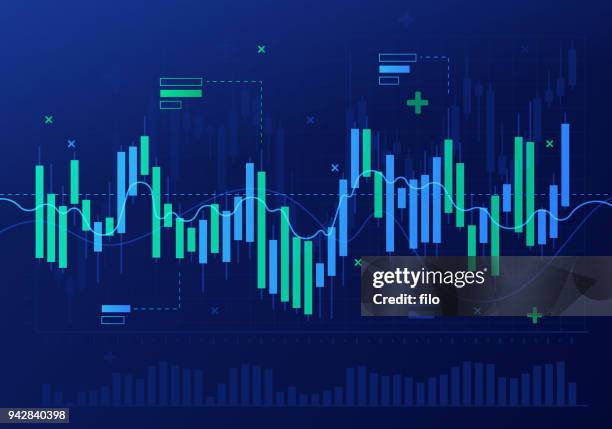 bildbanksillustrationer, clip art samt tecknat material och ikoner med aktiemarknaden ljusstake finansiell analys abstrakt - technology stock illustrations