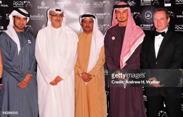 Saoud al Kaabi, Artistic Director of DIFF Masoud Amralla Al Ali, DIFF Chairman Abdulhamid Juma, director Ali Mostafa and Tim Smythe attend the "City...