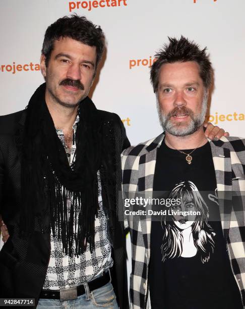 Jorn Weisbrodt and singer Rufus Wainwright attend ProjectArt's inaugural Los Angeles benefit reception for "My Kid Could Do That" at The Underground...