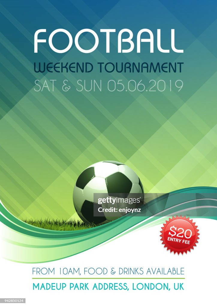 Futebol, cartaz do torneio de futebol