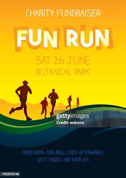 running competition poster - fundraiser stock illustrations