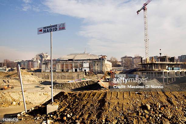 Building site of "CityLife" on December 11, 2009 in Milan, Italy. CityLife is the redevelopment project of the historic disctrict of Milan Fair,...