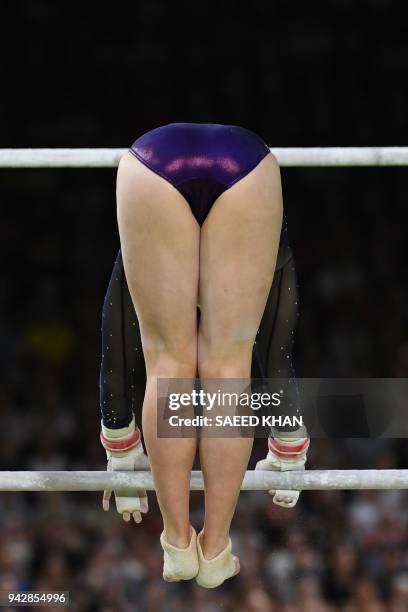 Scotland's Cara Kennedy competes on the vault during the women's individual all-around final in the artistic gymnastics event during the 2018 Gold...