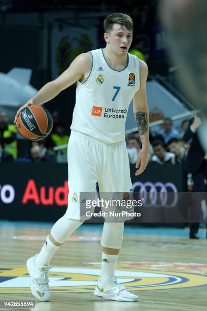 Of Real Madrid in action during the 2017/2018 Turkish Airlines EuroLeague Regular Season Round 30 game between Real Madrid and Brose Bamberg at...
