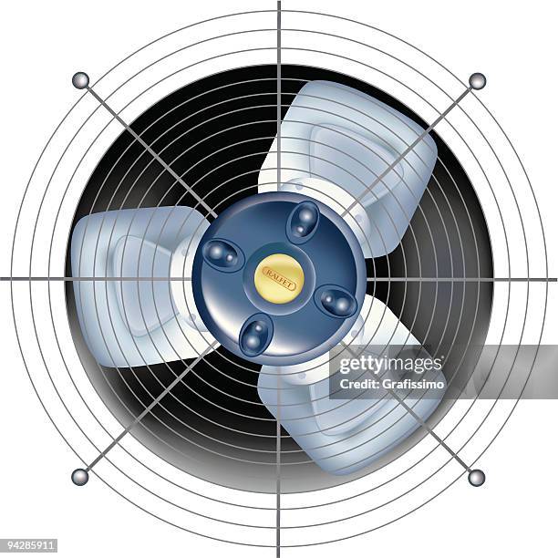fan - ventilator on white background - mechanical ventilation stock illustrations