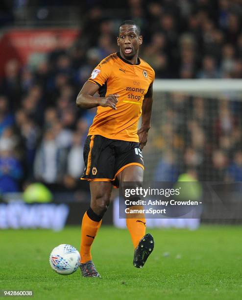 Wolverhampton Wanderers' Willy Boly during the Sky Bet Championship match between Cardiff City and Wolverhampton Wanderers at Cardiff City Stadium on...