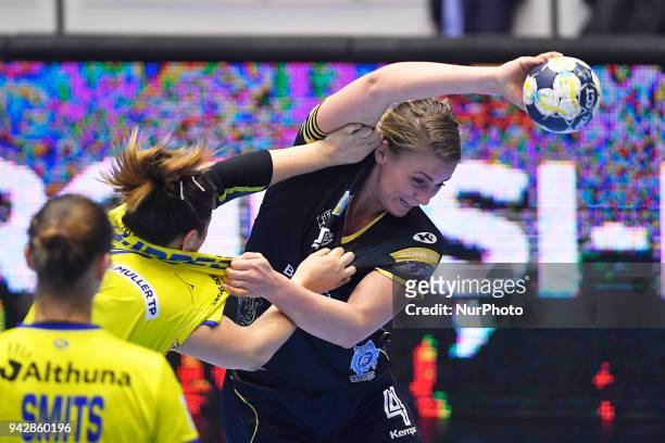 Bucharest's Isabelle Gullden during 2017/18 EHF Women's Champions League Quarter Final match between CSM Bucharest and Metz Handball at Polyvalent...