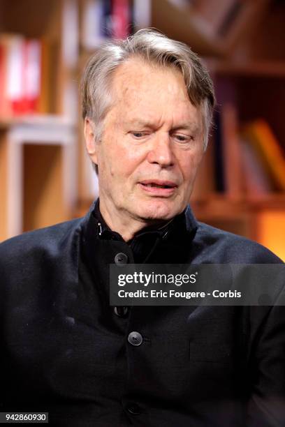 Writer J.M.G. Le Clezio poses during Tv talk show " La Grande Librairie" on France 5 presented by Francois Busnel in Paris, France on .