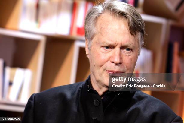 Writer J.M.G. Le Clezio poses during Tv talk show " La Grande Librairie" on France 5 presented by Francois Busnel in Paris, France on .