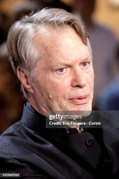 Writer J.M.G. Le Clezio poses during Tv talk show " La Grande Librairie" on France 5 presented by Francois Busnel in Paris, France on .