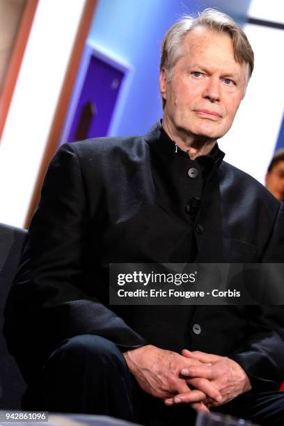 Writer J.M.G. Le Clezio poses during Tv talk show " La Grande Librairie" on France 5 presented by Francois Busnel in Paris, France on .