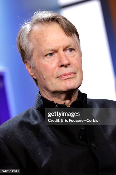 Writer J.M.G. Le Clezio poses during Tv talk show " La Grande Librairie" on France 5 presented by Francois Busnel in Paris, France on .